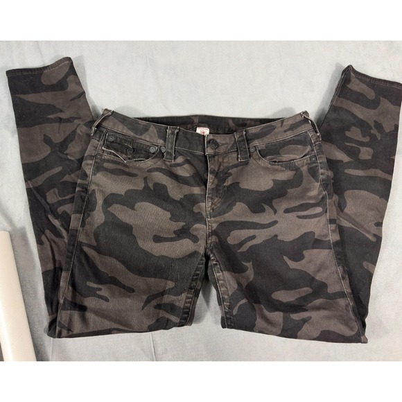True Religion Other - True Religion Mens Jeans Super Skinny Brown Camo Back Flaps 32x28